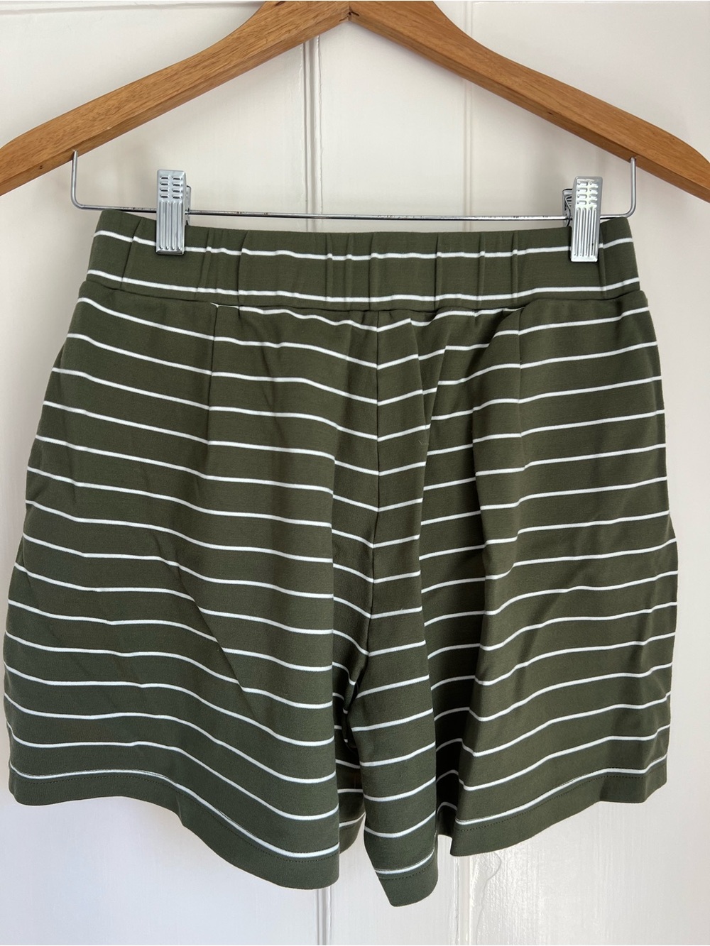 Tuckernuck Olive Green and White Striped Knit Shorts - Picture 5 of 5